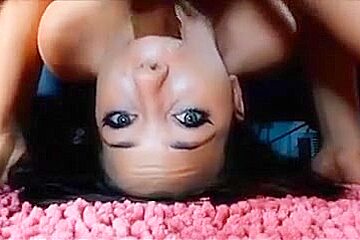 Facefuck upside down cum in throat for hotty