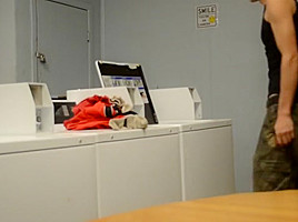 Fag at the laundromat