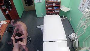 Fake doctor bangs small tittied patient