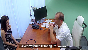 Fake doctor bangs small tittied patient
