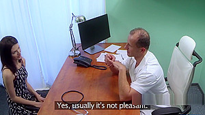 Fake doctor bangs small tittied patient