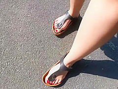 Footwalk In Public-walk With My Dirty Little Feet
