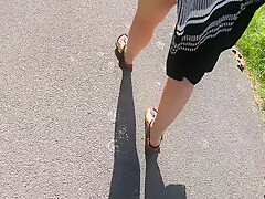 Footwalk In Public-walk With My Dirty Little Feet
