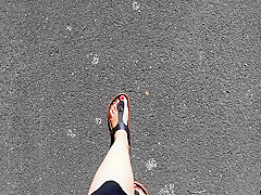 Footwalk In Public-walk With My Dirty Little Feet