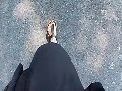Footwalk In Public-walk With My Dirty Little Feet