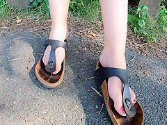 Footwalk In Public-walk With My Dirty Little Feet