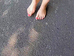 Footwalk In Public-walk With My Dirty Little Feet