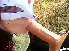 Foxy Passionate Blowjob And Doggystyle Fuck In The Forest