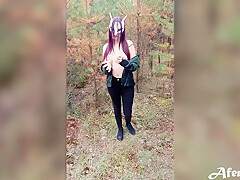 Foxy Passionate Blowjob And Doggystyle Fuck In The Forest
