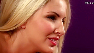 Frisky idol gets sperm load on her face swallowing all the load