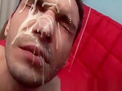 Gay Pounding Facial Cum Action