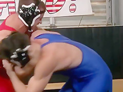 Gay wrestlers having fun in the training