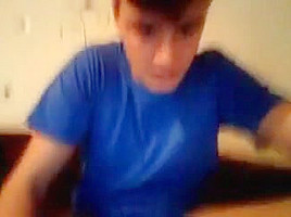 German Cutie Cums-Eats It On Cam Fingering His Round Ass Too