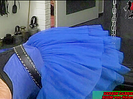 German Domina punish a crossdresser slave