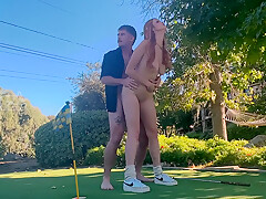 Golf Date Turns Into Sneaky Public Fuck With Hot Redhead