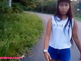 HD Heather Deep flashing on highway then gives public deepthroat throatpie