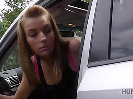 HUNT4K  Lovely teen 18+ girl has big boobs and shaved twat to sell them