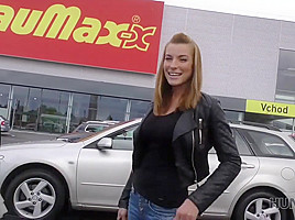 HUNT4K  Lovely teen 18+ girl has big boobs and shaved twat to sell them