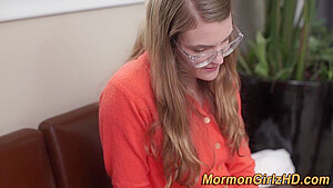 Hairy Pussy Mormon teen 18+ Missionary Fucked And Cum Blessed
