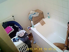 Hairy teen 18+ Masturbates With Shower Head In Front Of Friend