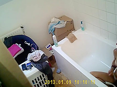 Hairy teen 18+ Masturbates With Shower Head In Front Of Friend