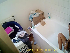 Hairy teen 18+ Masturbates With Shower Head In Front Of Friend