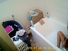 Hairy teen 18+ Masturbates With Shower Head In Front Of Friend