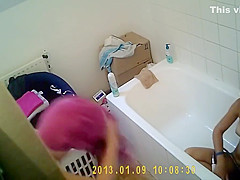 Hairy teen 18+ Masturbates With Shower Head In Front Of Friend