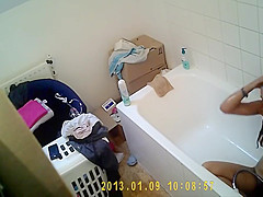Hairy teen 18+ Masturbates With Shower Head In Front Of Friend