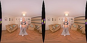 Heating Up - Big Tit Blonde Striptease - SexLikeReal