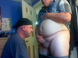 Hidden-Step daddy sucking chub fat cock