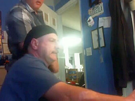 Hidden-Step daddy sucking chub fat cock