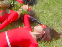 Horny Japanese chick Eri Makino, Mio Mikura, Chisa Hiruma in Amazing Outdoor, Cosplay JAV scene