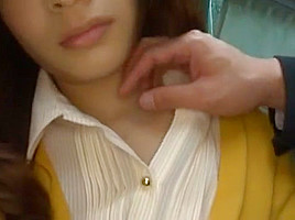 Horny Japanese model Riko Aduchi in Amazing Stockings, Blowjob JAV movie