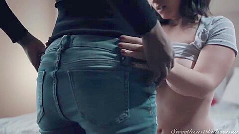 Horny Lesbie Surprising Interracial Sex Clip
