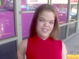 Horny Midget Slut Picks Up Guy