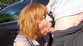 Horny old bitch Amanda stalled car premise fuck on GrandMams