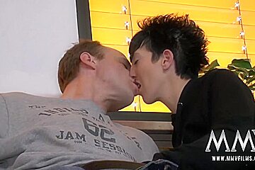 Horny young Amateur German couple make home video