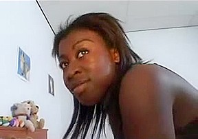 Hot African Girl fucks hard white guy