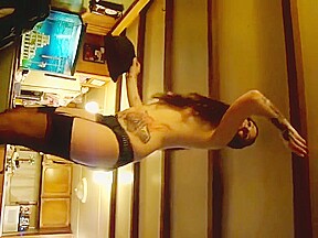 Hot Amateur Inked Stripper Private Dancing On My Table