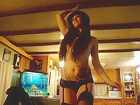 Hot Amateur Inked Stripper Private Dancing On My Table