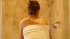 Hot Amateur Takes Shower Then Gets Clothed And Licked