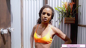 Hot Ebony Fucking Her Perv White Stepbro