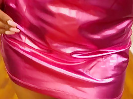 Hot Pink Dress and Strappy 6inch High Heels