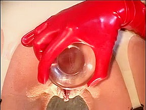 Hot anal whore in kinky BDSM threesome