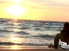 Hot babes on the beach teasing the camera