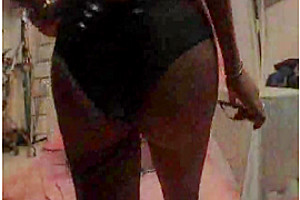 Hot shemale in latex domination act
