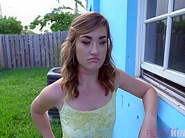 Hot teen 18+ Kat Gets Caught Sneaking Around The Back Yard With Kat Monroe