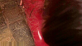 Hunter wellies licking
