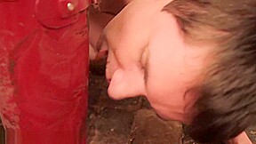 Hunter wellies licking